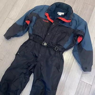 Columbia Snowsuit Mens XL One Piece Ski Suit Snow Bib Retro Vtg Black Onsie • $129.99