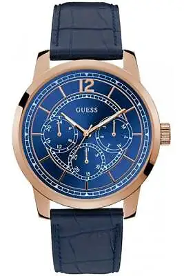 Guess Gents Skyline Leather Strap Watch W1306G1 • £99.99