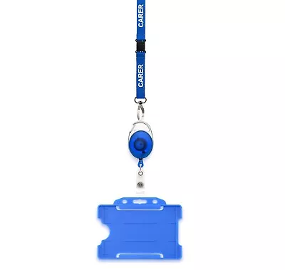 Carer Lanyard ID Card Holder YoYo Combo Metal Clip Breakaway Lanyards NHS Care • £4.39