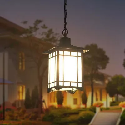 Retro Outdoor Pendant Lantern Light Ceiling Hanging Exterior Lamp Porch Entry US • $31