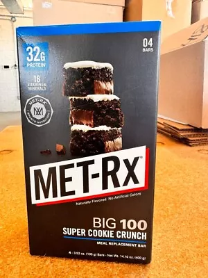 Met-Rx Big 100 Super Cookie Crunch 3.5oz 4 Bars EXP 06/2024 • $10