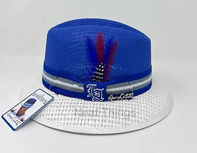 Danny De La Paz Signature LA Edition Blue & White Lowrider Fedora Hat Mens • $64.95