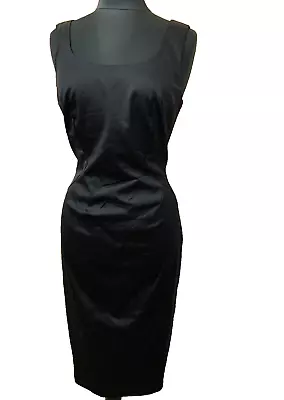 Dolce And Gabbana D&G Black Satin Pencil Dress IT46 UK14 US10 EU40 • £110