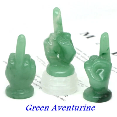 $5.99 • Buy 2  Middle Finger Natural Quartz Crystal Healing Reiki Stone Carving Home Decor