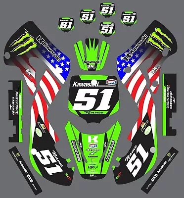 Graphic Kit For 2000-2023 Kawasaki KX65 KX 65 American Monster Decals • $79