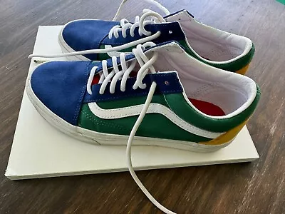 VANS Old Skool Yacht Club Blue/Yellow/Red/Green Skate Shoes Mens Sneakers Size 7 • $30