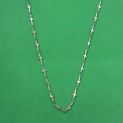 Titanium Steel Link Chain Cross Choker Necklace For Men Women • $12.99