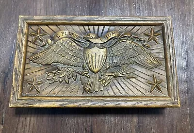 Vintage Avon American Eagle Soap Cologne Jewelry Box E Pluribus Unum Faux Wood • $9