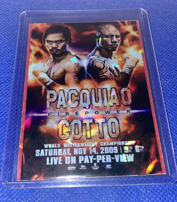 Manny Pacman Pacquiao Vs Miguel Cotto Boxing Custom Holo Foil Mini Poster Card • $11.19