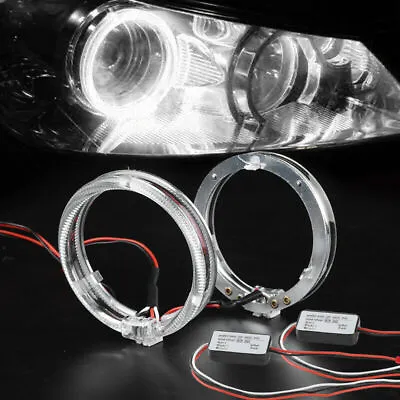 3inch White LED Angel Eyes Halo Rings DRL Light Fit Car Headlight Retrofit Lamp • $13.98