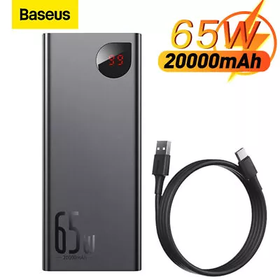 $35.99 • Buy Baseus Power Bank 65W 20000mAh Laptop Portable Fast Charger Battery For MacBook