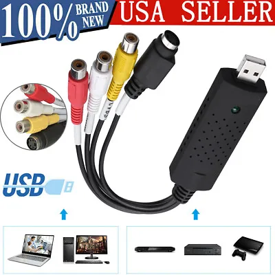 USB 2.0 Audio Video VHS VCR To DVD Converter Capture Card Adapter Digital Format • $8.99