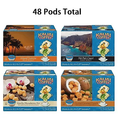 Kauai Coffee K-CUPS 12/32/48/72 Pods Medium Or Dark Roast Fits Keurig Capsules • $50.99