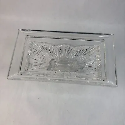 Bohemian Crystal Square Bowl • $16.60