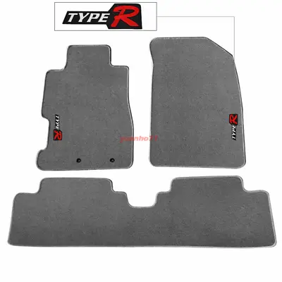 For 01-05 Honda Civic Grey Floor Mats Carpet Nylon Front Rear 4pcs Set W/ TypeR • $57.99