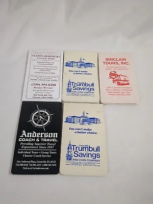 Lot Of 5 Vintage Advertising Notepads Small Pads Funeral Home Bank Bus Tours • $8