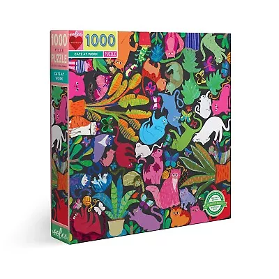 EeBoo 1000 Pc Puzzle – Cats At Work Kids Puzzle Family Puzzle 01061 • $44.99