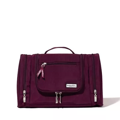 New Baggallini Travel Toiletry Kit Make-up Cosmetic Bag MULBERRY Red Large Git • £43.39