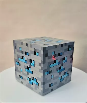 Minecraft ThinkGeek Light Up Blue Stone Diamond Ore Touch Cube Nightlight • $16.97