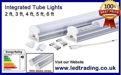 T8 LED Integrated Tube-Batten Tube Light (123456)ft Complete Slim Light • £10.99