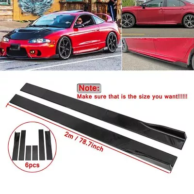 For Mitsubishi Eclipse GS GT 78.7  Gloss Black Side Skirts Rocker Panel Lip Set • $45.95