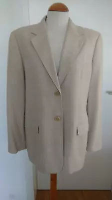 MAX MARA Wool & Cashmere Blend Blazer - Beige - Italian 46 (US 12 / UK 14) • $155