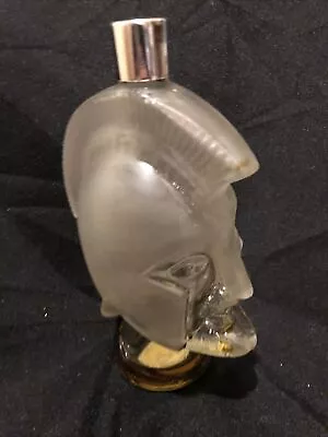 Vintage 1968 Tribute Warrior Frosted Glass Ribbed Head Collectible Bottle Empty • $15