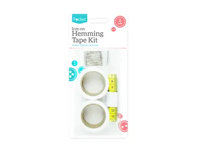 Hemming Tape 2 Roll Wonder Web No Sew Iron Fabrics Strong Tape Measure Pins Kit. • £3.49