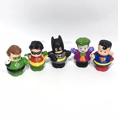 $10.40 • Buy Fisher Price Little People Super Heros 5 Batman Robin Superman Joker Green Horne
