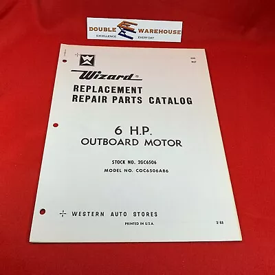 1968 Wizard 6 HP Outboard Motor Replacement Repair Parts Catalog COC6506A86  • $14.99