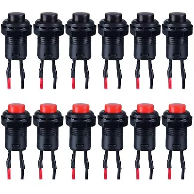 12pack 12mm Mini Momentary Push Button Switch Ac 250v/1.5a 125v/3a 2pins With Pr • $15.57