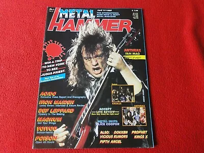 Vintage Rock And Roll Music Magazine Metal Hammer April 1988 AC/DC Poison    P77 • $10