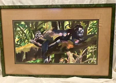 Jungle Artist Sarah Dowell Monkeys In A Tree Watercolor  monteverde Costa Rica • $59