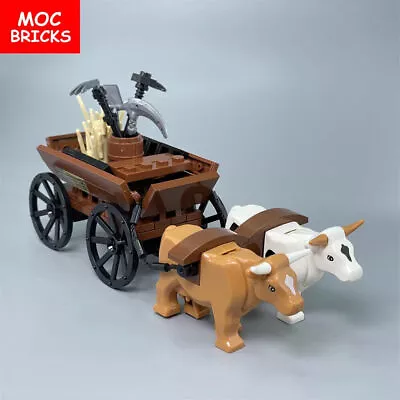 Cow Cattle Cart Oxen Town Farm House Assembly Blocks Figure Accessories For Lego • $59