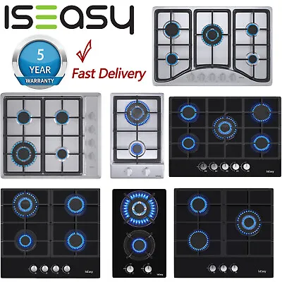 Gas Stove Cooktop Built-in 2-5 Burners Stainless Steel/Tempered Glass LPG/NG US • $95.99