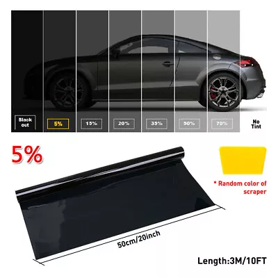 10Ft Window Tint Film Black 5% Car Home 20In Tinting Tools For Bedroom Office • $23.41