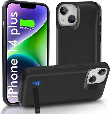 For IPhone 14 Plus Battery Case Extended Charging Cover Rechargeable Power Bank • £22.78