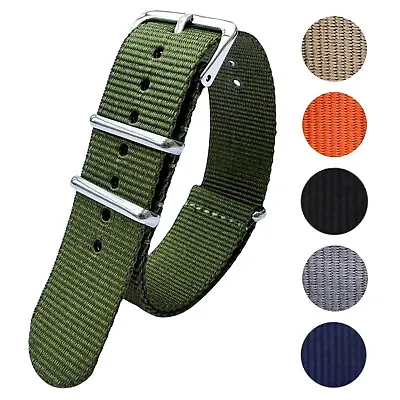 Watch Strap Nylon One Piece Band Military Army Diver 18mm 20mm 22mm MOD • £5.95