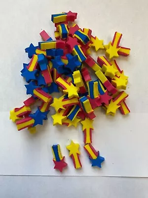 60 Shooting Star Mini  Erasers Teacher Supply Sorting Math Counter Reward  • $6.50