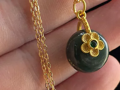 Vintage Design Natural Green Jade And Small Diamond Inlaid With  Pendant.ZA3323 • $0.99