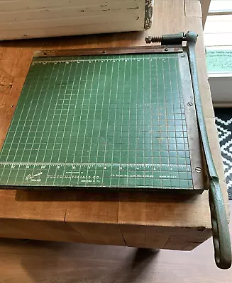 Vintage Premier Brand Photo Materials Co. Paper Cutter 13  X 12  Guillotine USA • $25