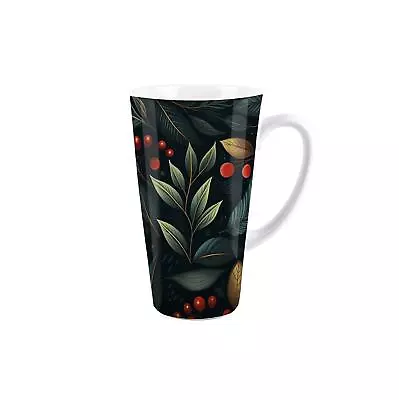 Botanical Leaves Latte Mug - Tall Ceramic Coffee/Hot Chocolate Cup • £11.99