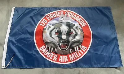 USAF 176th Fighter Squadron 3x5 Ft  Badger Air Militia  Flag Banner • $9.99