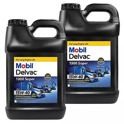 Mobil Delvac 1300 Super Syn Blend Diesel Oil 15W-40 Two 2.5 Gal • $81.99
