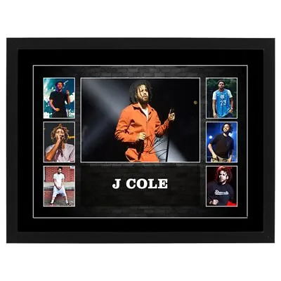 J Cole Framed Photo Collage Tupac Biggie Kanye Asap Eminem Music Memorabilia  • $79