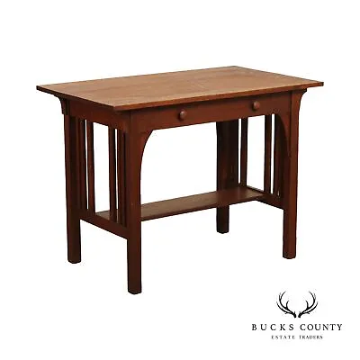 Arts And Crafts Oak Antique Library Table Or Writing Desk • $895
