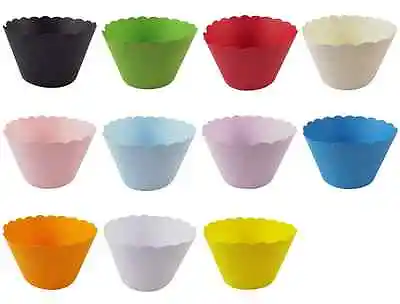 £4.99 • Buy 50 X Cupcake Wrappers, Wrap Sleeve, Wedding, Birthday Party. Choose Colour