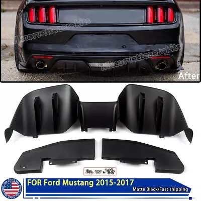 Rear Lower Diffuser For 15-17 Ford Mustang RTR Style Side Corner Apron Lip Black • $63.55