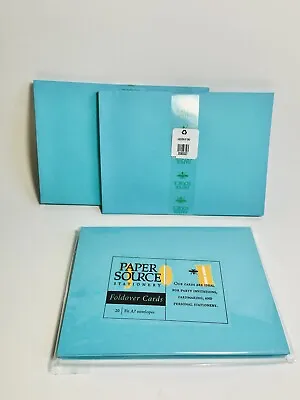 Paper Source Notecards A7 & Envelopes 2016 Limited Edition Color Lagoon Teal • $7.99