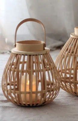 £36.99 • Buy Bamboo Ornament Boho Lantern Pendant Lighting Rattan Candle Holder Home Decorati